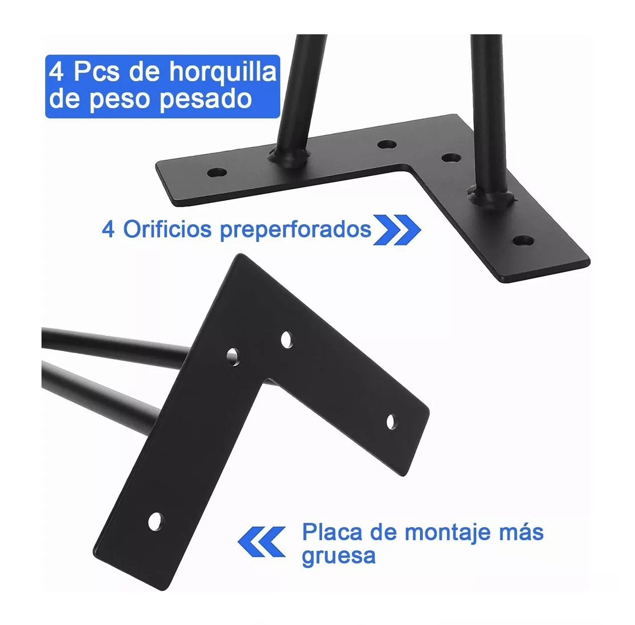 Foto 4 pulgar | Bases de Metal para Muebles Sofá de Elevadores 12 cm Negro 4 Piezas