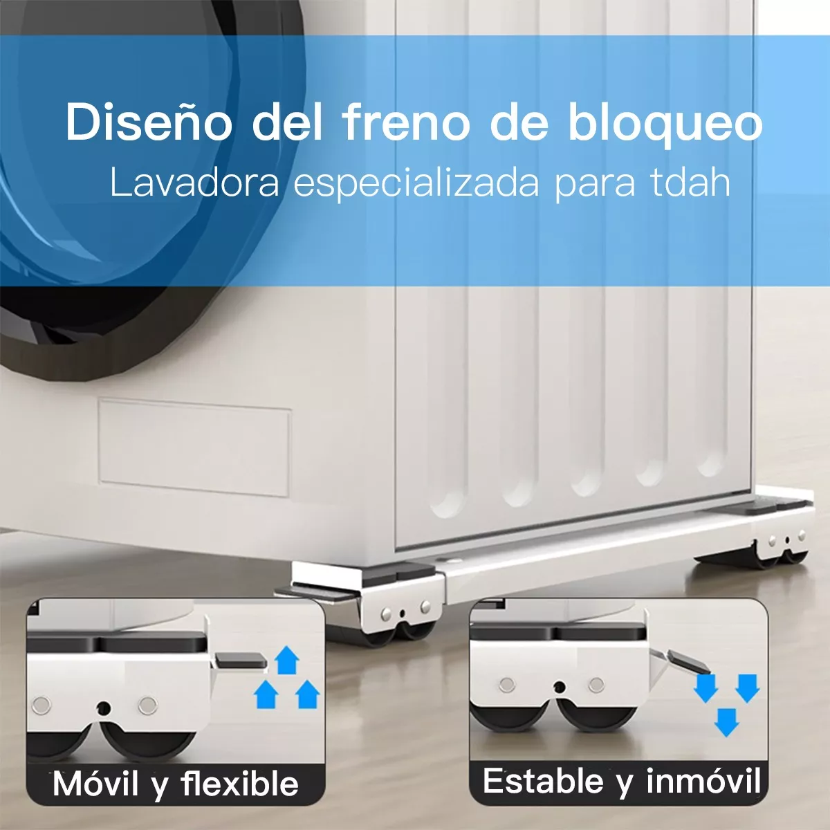 Foto 4 pulgar | Base con Ruedas para Refrigerador y Lavadora Eo Safe Imports ESI-11407 Blanco