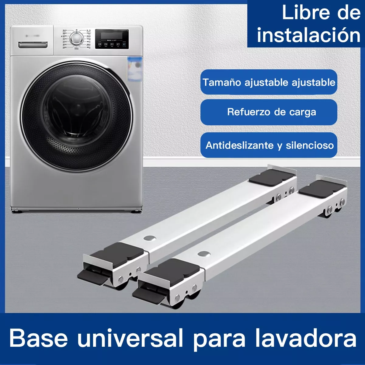 Foto 5 pulgar | Base con Ruedas para Refrigerador y Lavadora Eo Safe Imports ESI-11407 Blanco