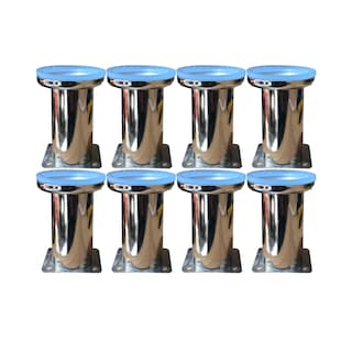 Foto 1 | 8 Piezas Pata Buro Mueble Redonda 10cm Cromada Metalica