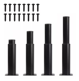 Foto 1 | 4 Piezas Patas Sofá Ajustables Metal Para Muebles 12-18cm Negro
