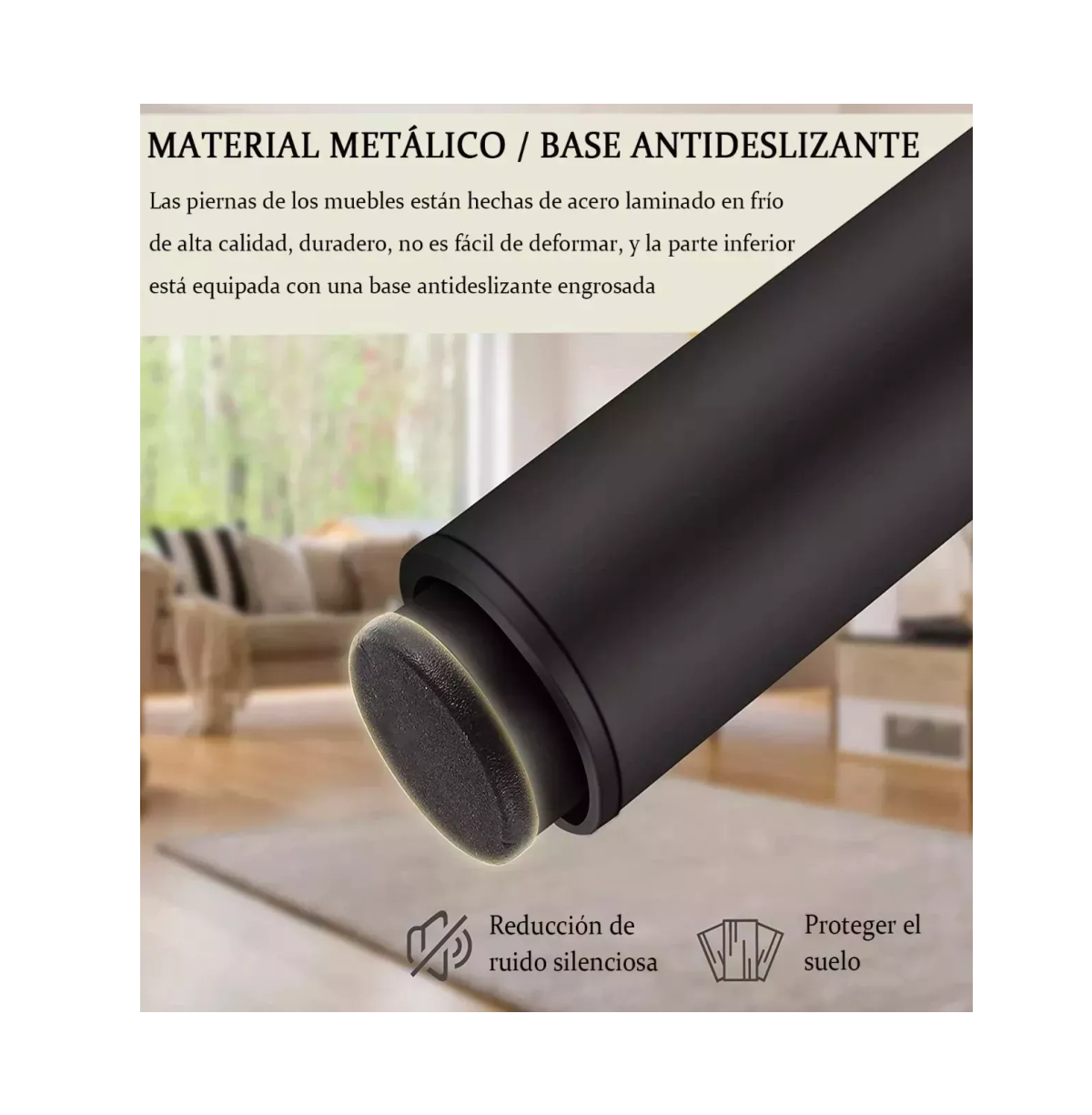 Foto 3 pulgar | 4 Piezas Patas Sofá Ajustables Metal Para Muebles 12-18cm Negro