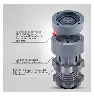 Foto 2 | Patas Para Lavadora Antivibración Universales, 4 Unidades Gris