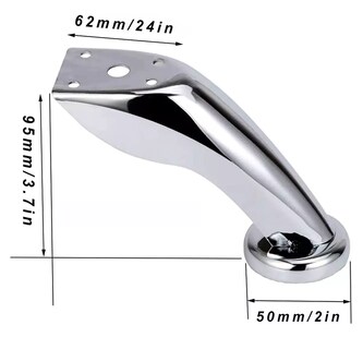 Foto 3 | Patas Para Sofá Mueble Cama Curvas Cromo C/tornillos 4 Pzas Plata