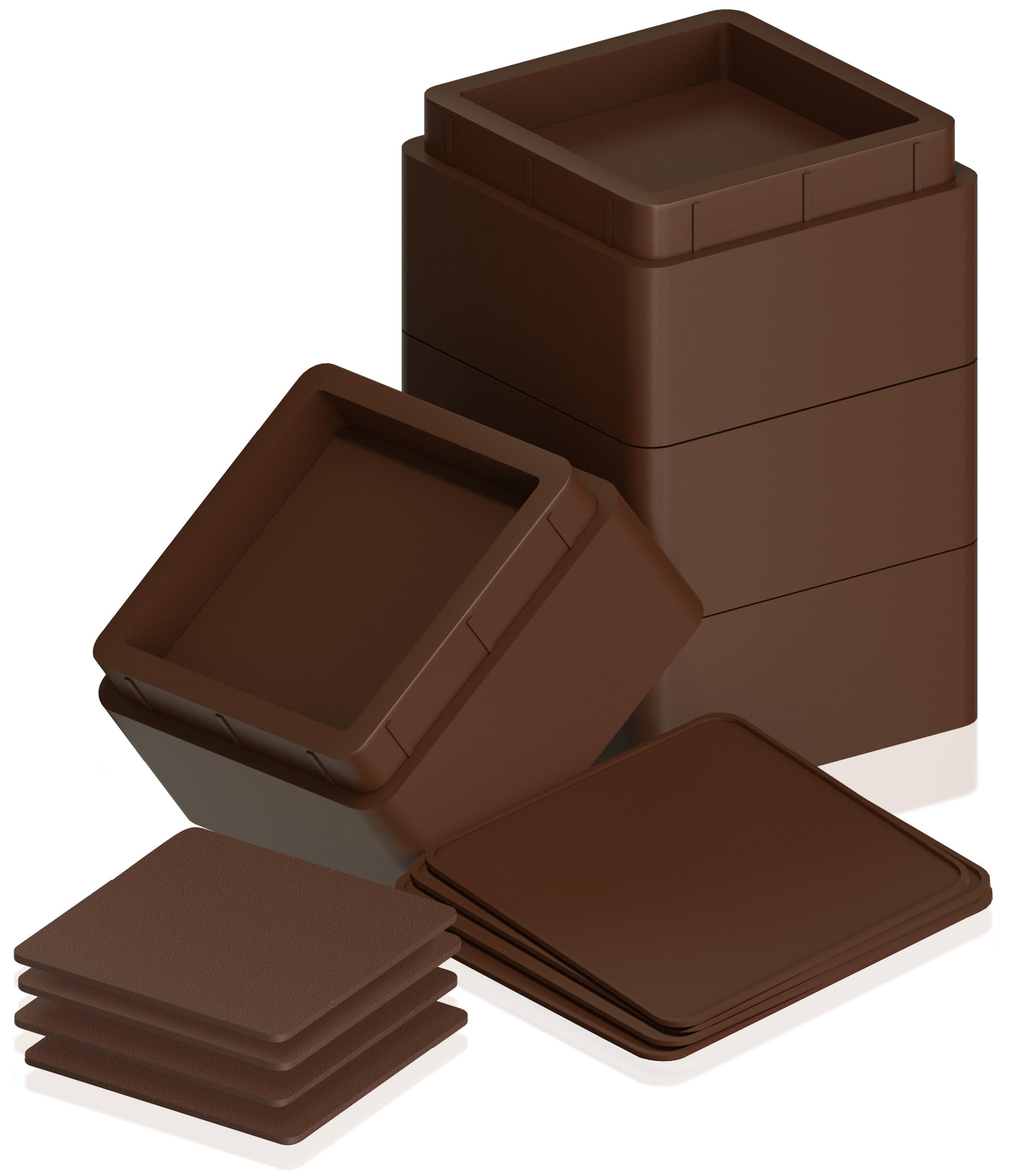 Bed Risers Utopia Bedding De 5 Cm, Paquete De 4 Unidades, Espuma Antideslizante, Color Marrón - Venta Internacional.