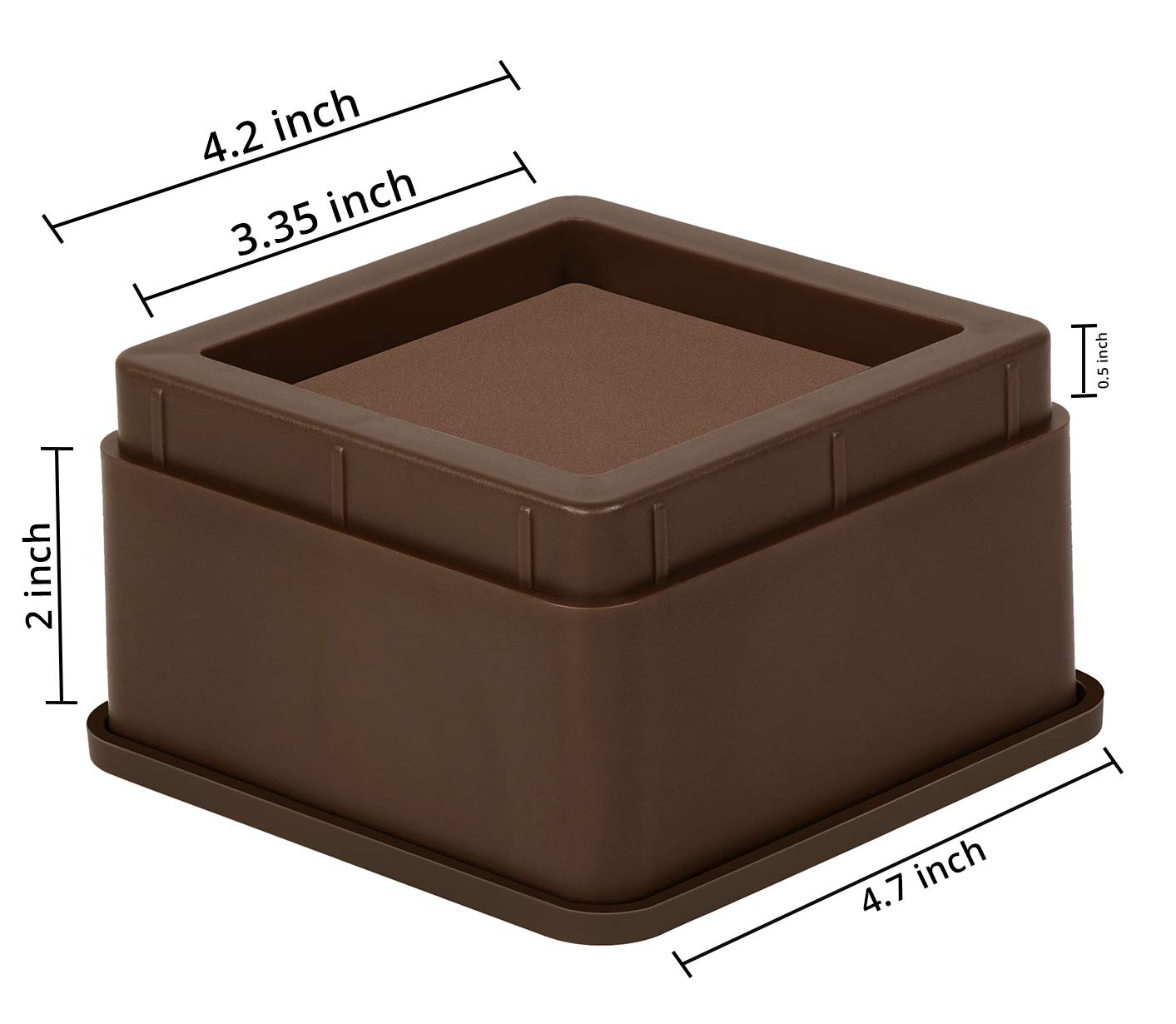 Foto 4 pulgar | Bed Risers Utopia Bedding De 5 Cm, Paquete De 4 Unidades, Espuma Antideslizante, Color Marrón - Venta Internacional.