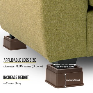 Foto 7 | Bed Risers Utopia Bedding De 5 Cm, Paquete De 4 Unidades, Espuma Antideslizante, Color Marrón - Venta Internacional.