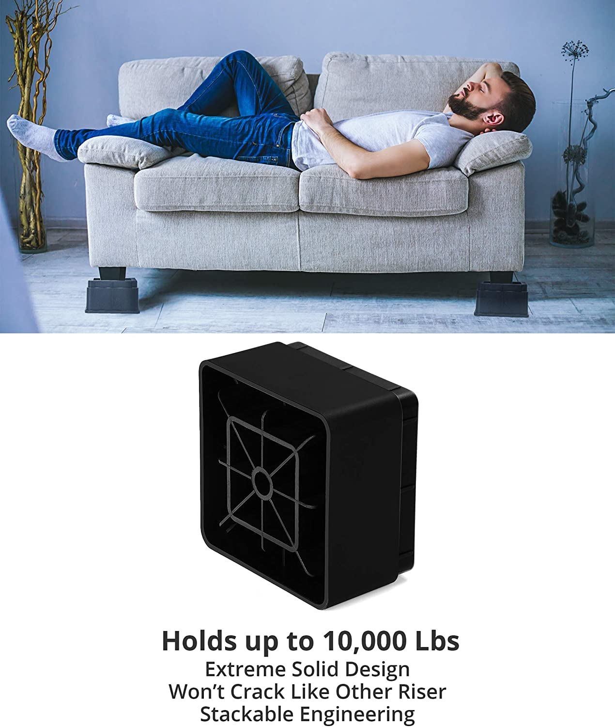 Foto 7 pulgar | Bed Risers Utopia Bedding, Paquete De 48 Unidades, 5 Cm, Para Sofá, Cama O Mesa - Venta Internacional.