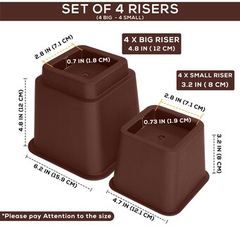 Foto 6 | Cama Ajustable Furniture Risers Utopia Bedding De 3, 5 U 8 Pulgadas - Venta Internacional.
