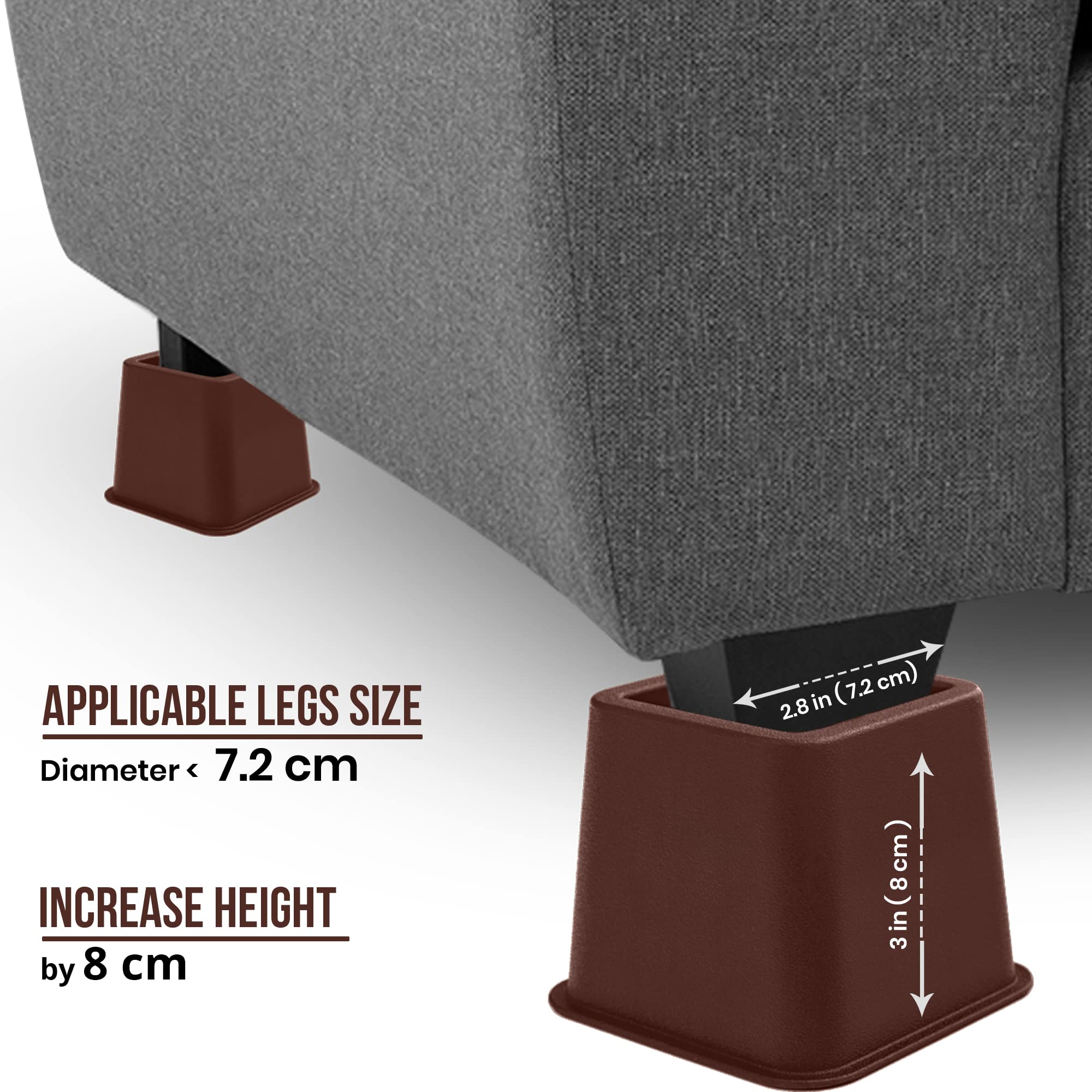 Foto 7 | Cama Ajustable Furniture Risers Utopia Bedding De 3, 5 U 8 Pulgadas - Venta Internacional.
