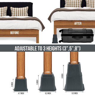 Foto 4 | Cama Ajustable Furniture Risers Utopia Bedding De 3, 5 U 8 Pulgadas (juego De 4 Elevadores, Gris) - Venta Internacional.