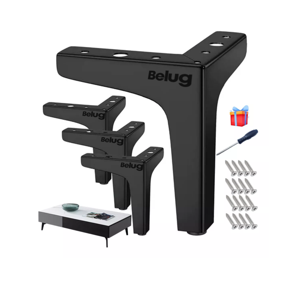 Foto 1 | Patas De Muebles Elevadores De Cama Sofá Apilables 4 Pz 10 Cm, Negro Belug