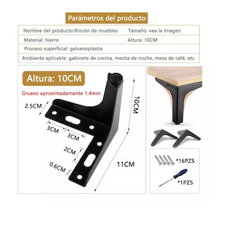 Foto 2 | Patas De Muebles Elevadores De Cama Sofá Apilables 4 Pz 10 Cm, Negro Belug