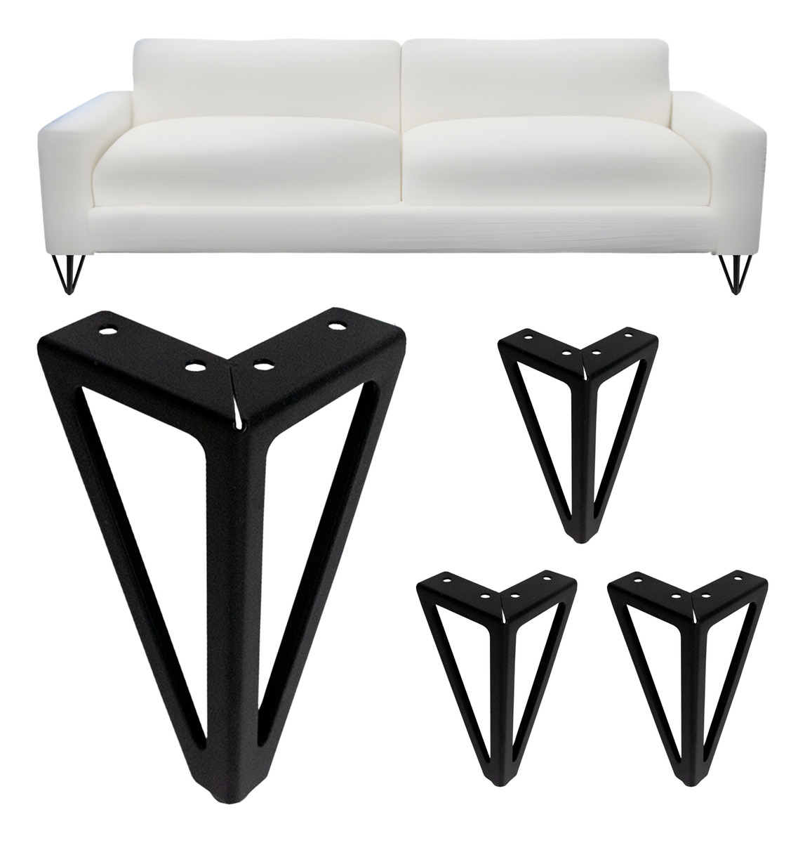 Foto 4 | Jauz Kit De 4 Patas Para Mueble Metálicas Color Negro