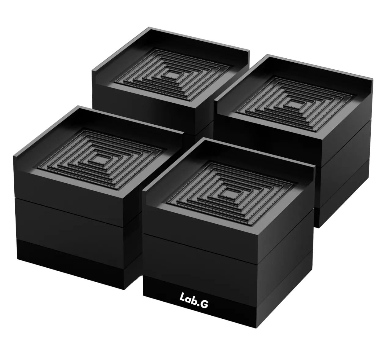 Almohadillas Elevadoras Lab.g Para Muebles, Mesas Y Esquinas 4 Pzs Negro