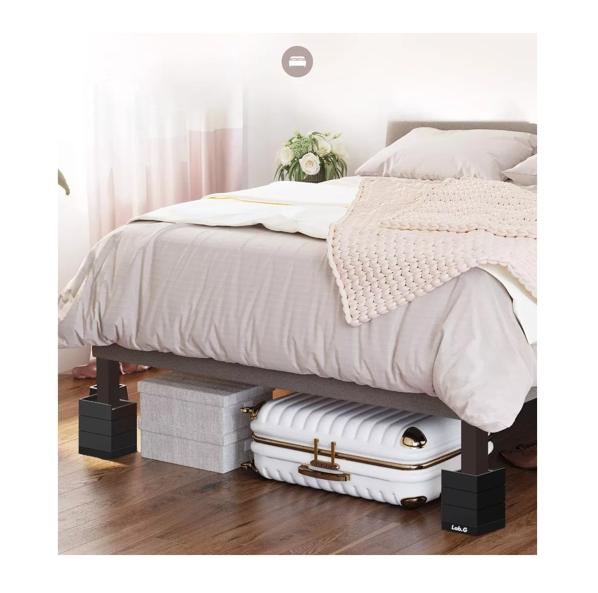 Foto 4 pulgar | Almohadillas Elevadoras Lab.g Para Muebles, Mesas Y Esquinas 4 Pzs Negro