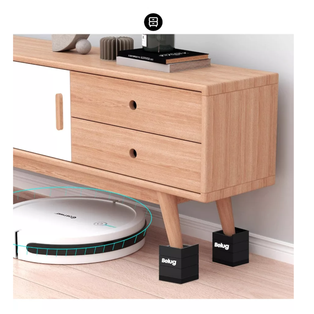 Foto 4 | Almohadillas Elevadoras Para Muebles, Mesas Y Esquinas 4 Pzs Negro Belug