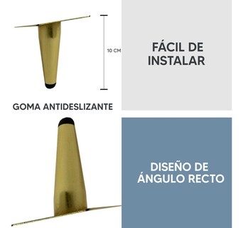 Foto 3 | Jauz Kit De 4 Patas De Acero Color Dorado Para Muebles