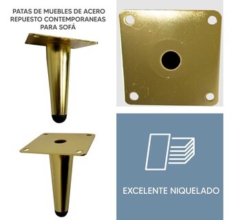 Foto 5 | Jauz Kit De 4 Patas De Acero Color Dorado Para Muebles
