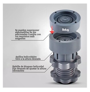 Foto 3 | Patas Para Lavadora Antivibración Universales, 4 Unidades Belug Gris