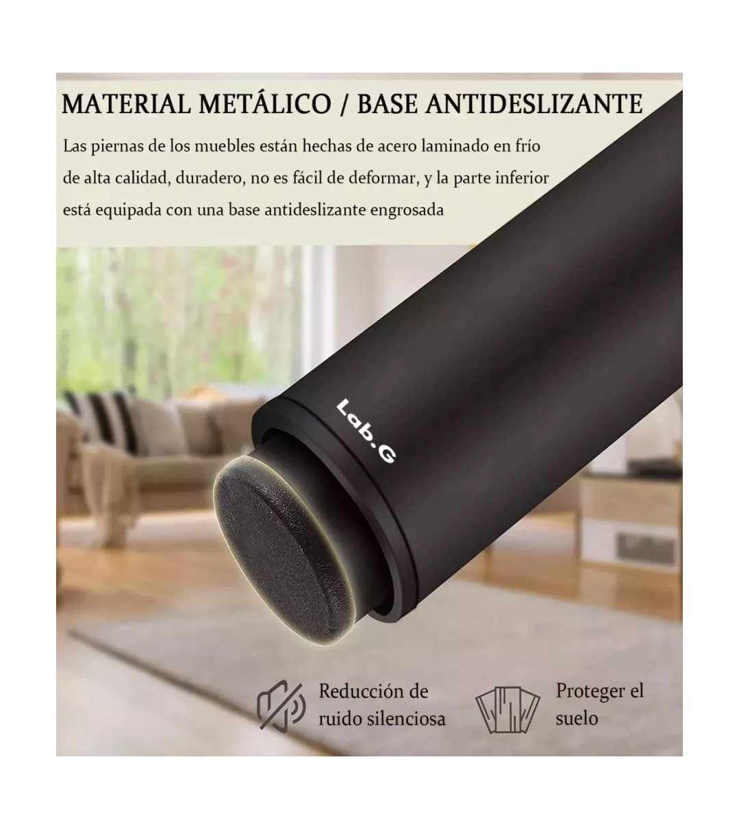 Foto 3 pulgar | Patas De Sofá Ajustables Metal Para Muebles 12-18 Cm 4 Pzs Negro