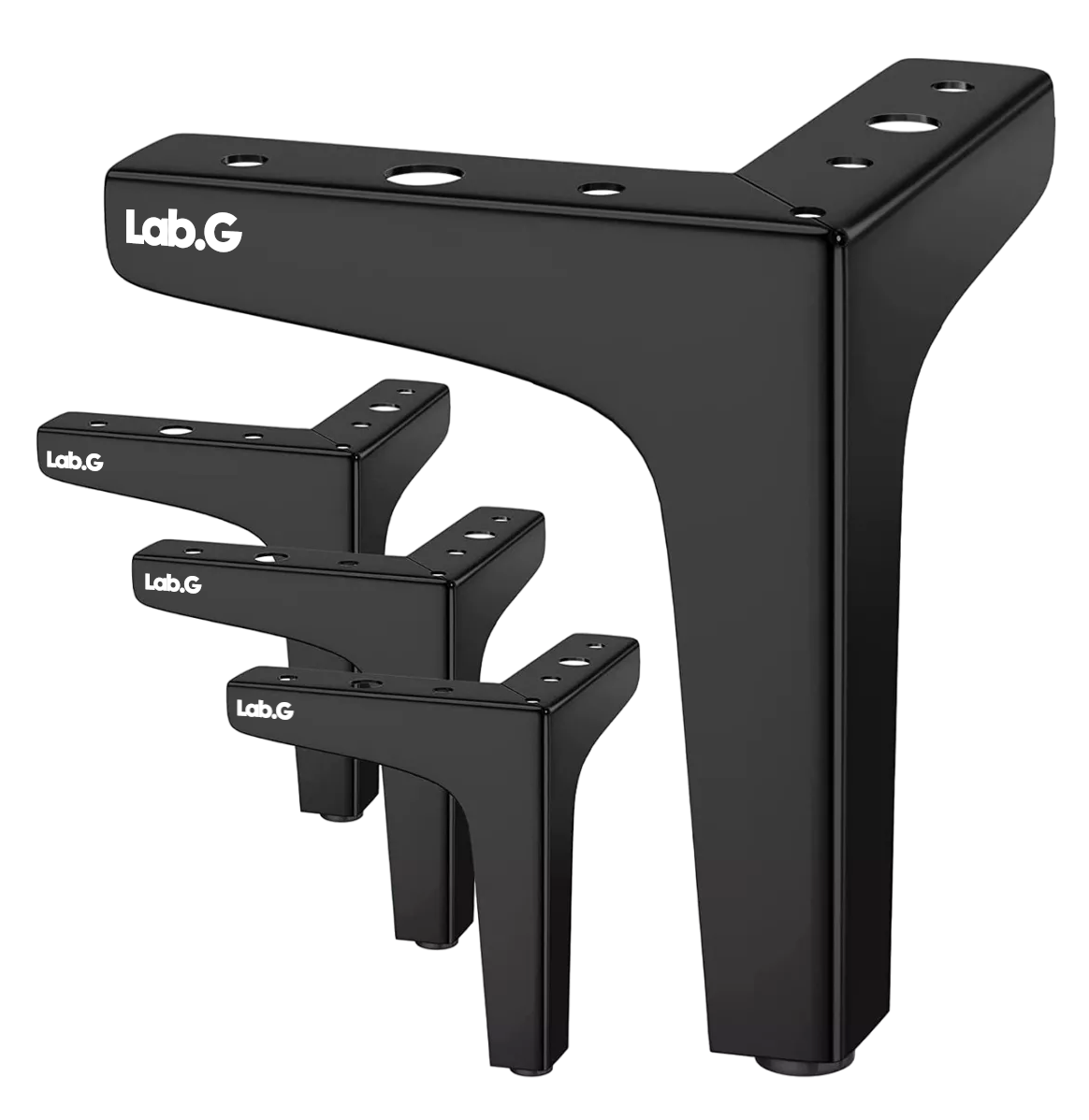 Patas De Muebles Elevadores Lab.g De Cama Sofá Apilables 4 Pz 10 Cm, Negro