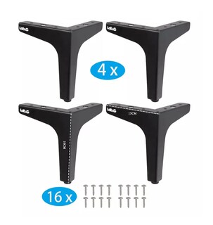 Foto 2 | Patas De Muebles Elevadores Lab.g De Cama Sofá Apilables 4 Pz 10 Cm, Negro