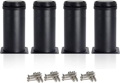 Foto 1 | Pata De Mueble Jieyou Negra Ajustable De Acero Inoxidable De 120 Mm - Venta Internacional.