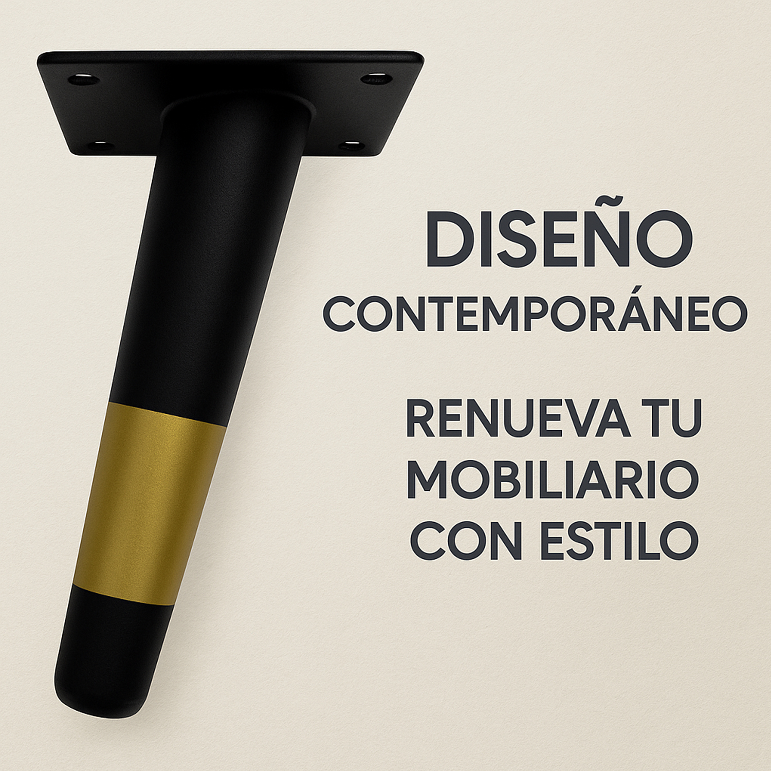 Foto 4 pulgar | Kit 4 Patas Metálicas Jauz Color Negro Y Dorado