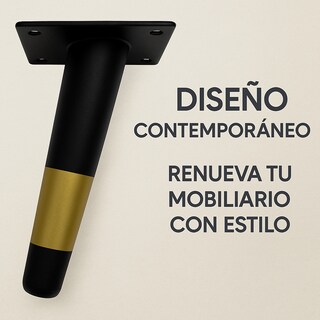 Foto 3 | Kit 4 Patas Metálicas Jauz Color Negro Y Dorado