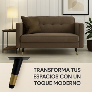 Foto 4 | Kit 4 Patas Metálicas Jauz Color Negro Y Dorado