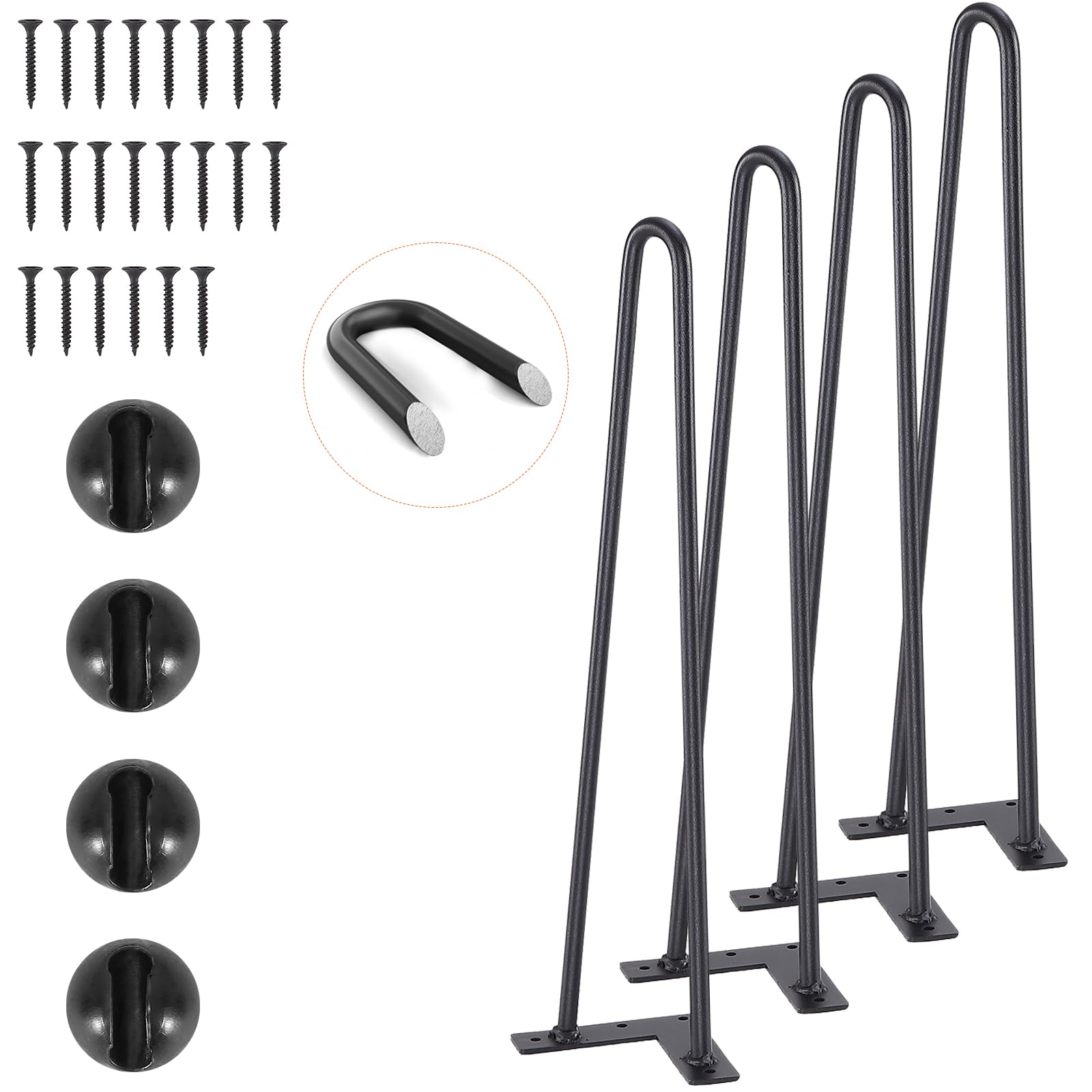 Foto 2 pulgar | Patas Para Muebles Vevor 19 En Forma De Horquilla De Metal, 500 Libras, 4 Unidades, Color Negro - Venta Internacional.