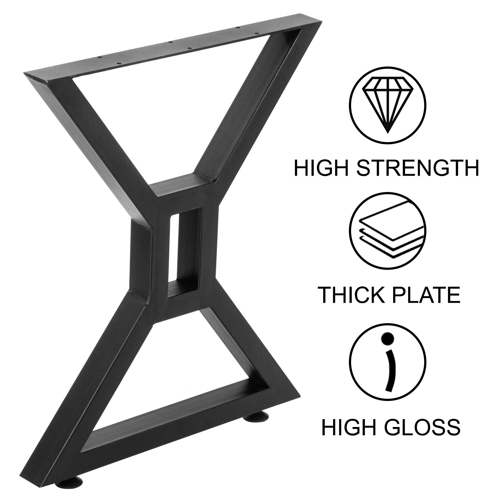 Foto 4 pulgar | Patas De Mesa Vevor De Metal En Forma De X, 28 Pulgadas, Color Negro, 200 Kg De Capacidad - Venta Internacional.