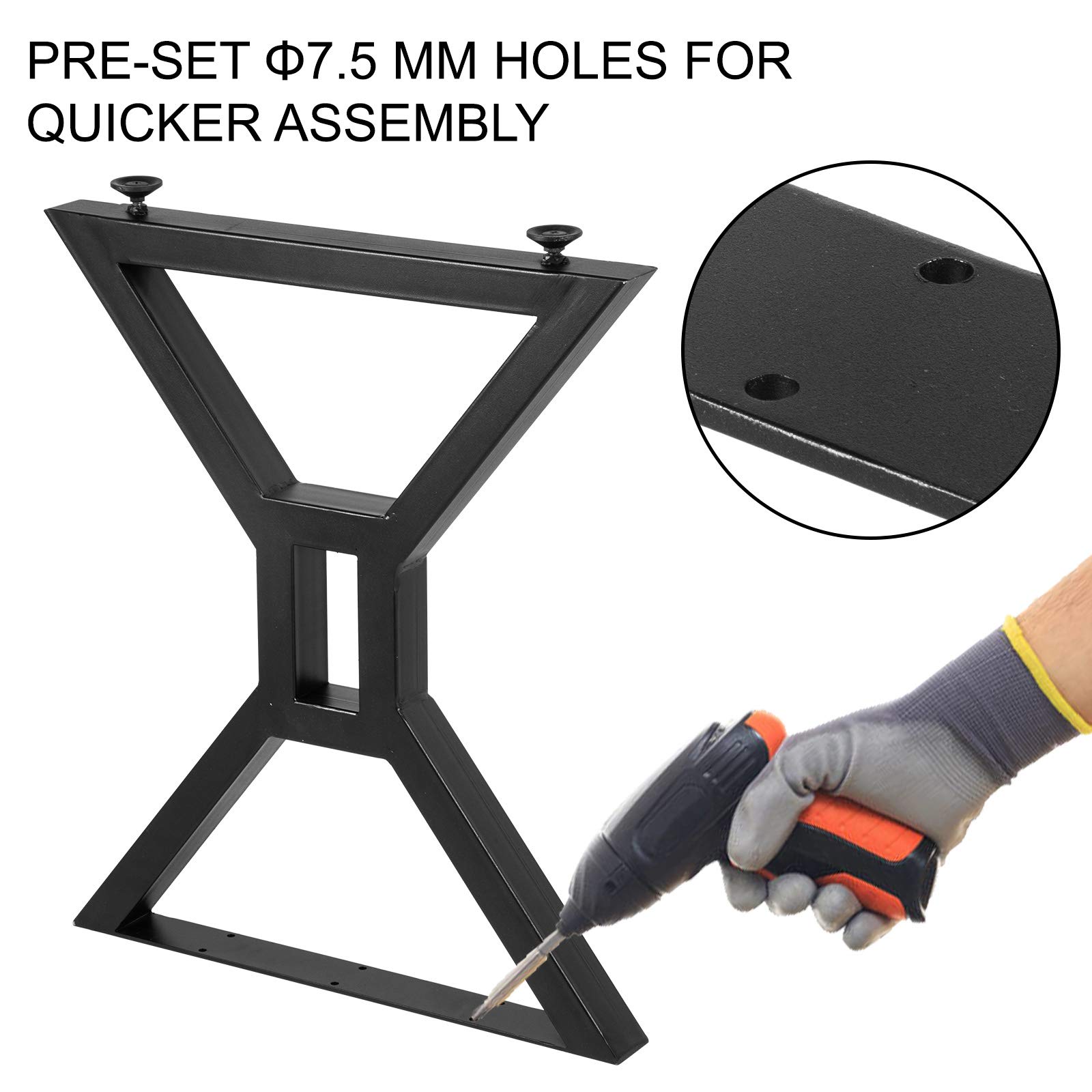Foto 8 pulgar | Patas De Mesa Vevor De Metal En Forma De X, 28 Pulgadas, Color Negro, 200 Kg De Capacidad - Venta Internacional.