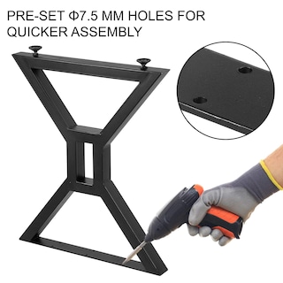 Foto 7 | Patas De Mesa Vevor De Metal En Forma De X, 28 Pulgadas, Color Negro, 200 Kg De Capacidad - Venta Internacional.