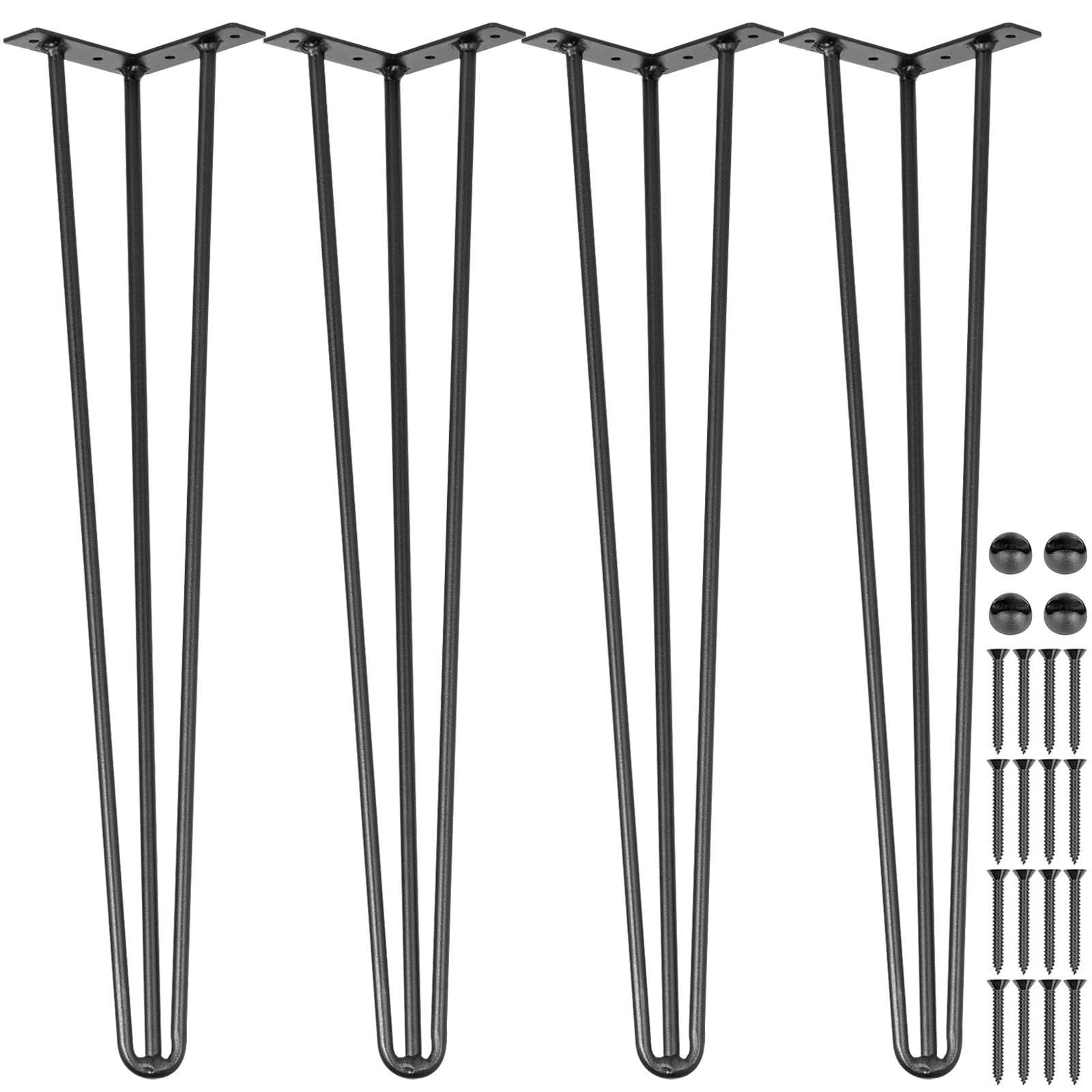 Foto 2 pulgar | Patas De Mesa Vevor Hairpin, 34 Cm, Acero Al Carbono Negro, Juego De 4 - Venta Internacional.
