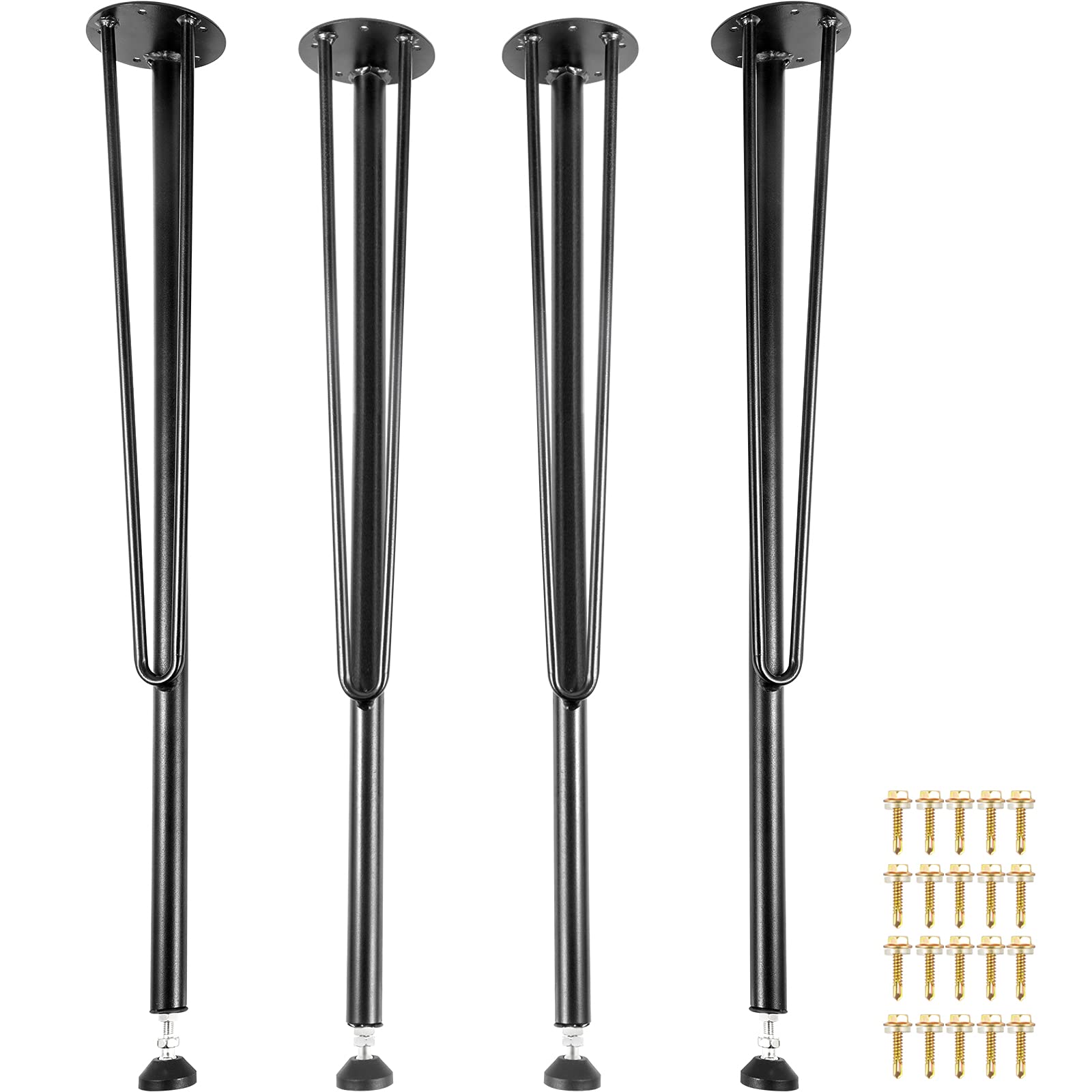 Foto 1 | Patas De Mesa Vevor Hairpin De 71 Cm, Juego De 4 Unidades, Resistentes, Negras - Venta Internacional.