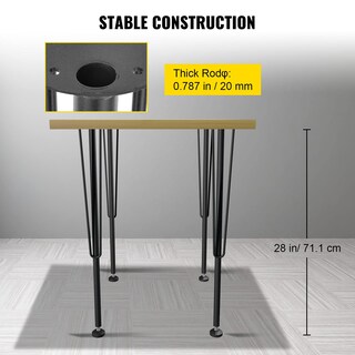 Foto 3 | Patas De Mesa Vevor Hairpin De 71 Cm, Juego De 4 Unidades, Resistentes, Negras - Venta Internacional.