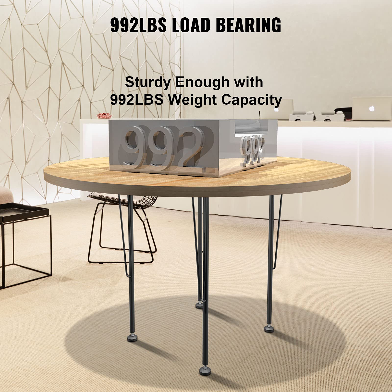Foto 4 | Patas De Mesa Vevor Hairpin De 71 Cm, Juego De 4 Unidades, Resistentes, Negras - Venta Internacional.