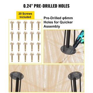 Foto 6 | Patas De Mesa Vevor Hairpin De 71 Cm, Juego De 4 Unidades, Resistentes, Negras - Venta Internacional.