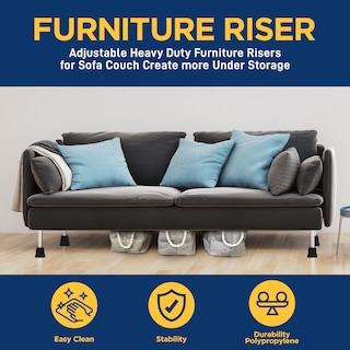 Foto 2 | Juego De Elevadores Para Muebles Lifemaster, 8 Piezas, Diseño Antideslizante, Color Negro - Venta Internacional.