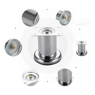 Foto 3 | 4 Piezas Pata Para Sofá Belug Acero Redonda 10cm Cromo C/tornillos Plata