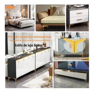 Foto 4 | Patas De Muebles Belug Elevadores De Cama Sofá Apilables 4pz 10cm Dorado