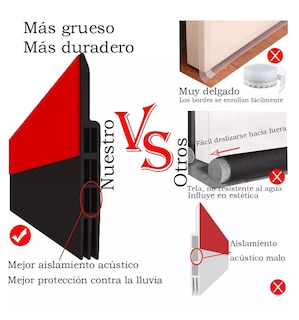 Foto 3 | Sello Adhesivo A Prueba De Polvo Para Puertas Y Ventanas Negro