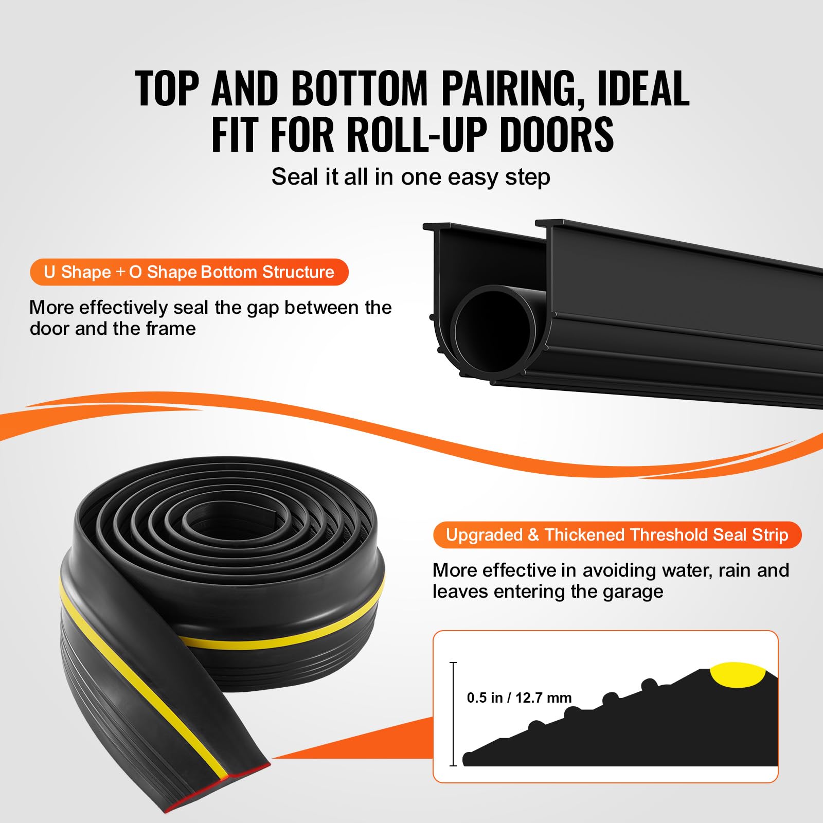 Foto 4 pulgar | Kit De Juntas Para Umbral E Inferior Para Puertas De Garaje Vevor, 10 Pies, Negro - Venta Internacional.