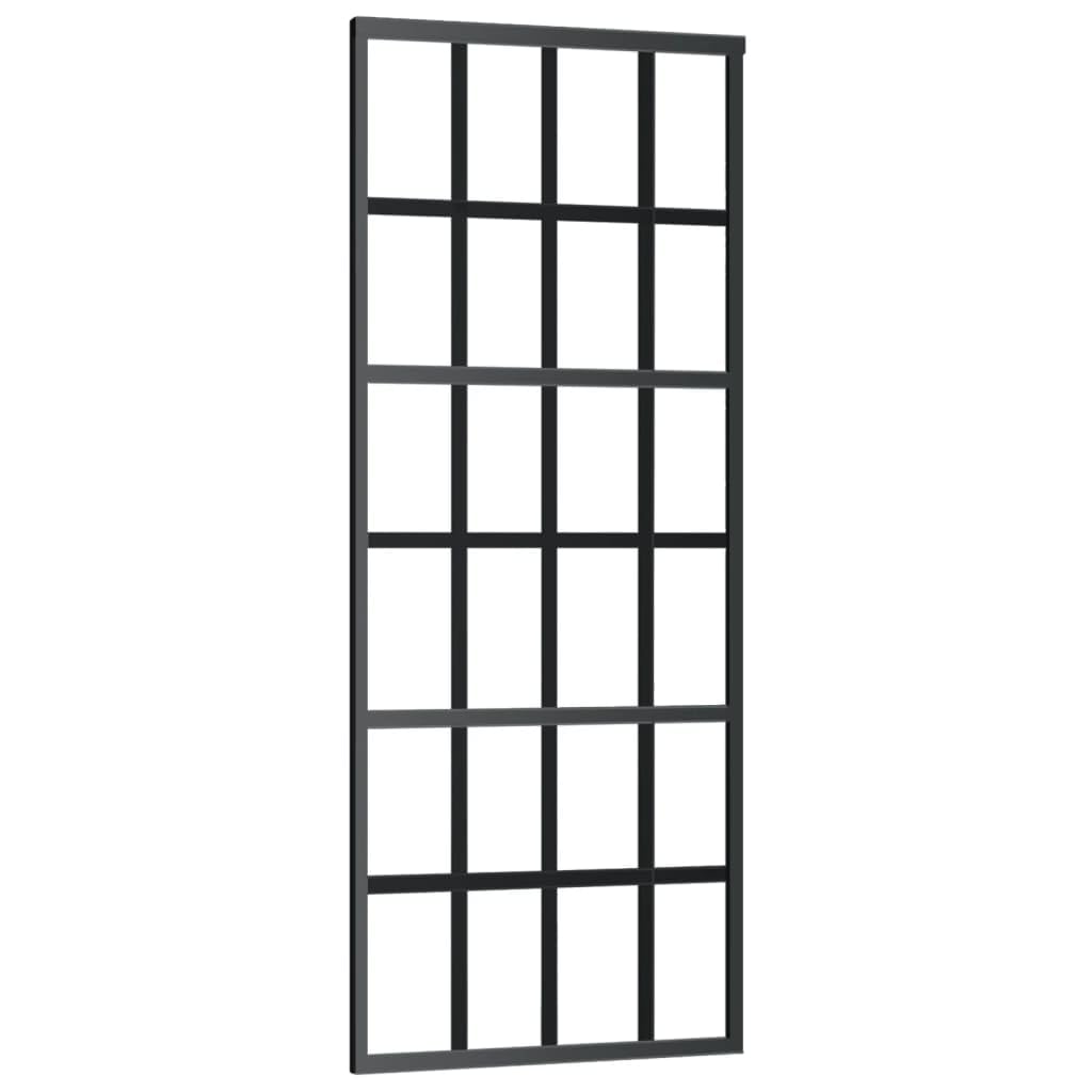 Foto 4 pulgar | Puerta Corredera Vidaxl De Vidrio Y Aluminio Negro De 76 X 205 Cm Con Tope Suave - Venta Internacional.