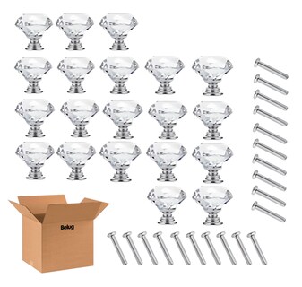 Foto 1 | Pomo De Cristal Para Cajón, 30 Mm, 20 Piezas Plata