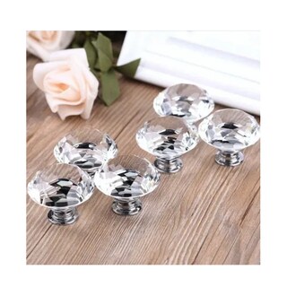Foto 4 | Pomo De Cristal Para Cajón, 30 Mm, 20 Piezas Plata
