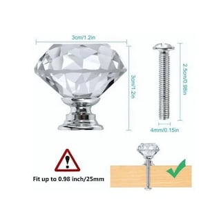 Foto 2 | Pomo De Cristal Para Cajón, Lab.g 30 Mm, 20 Piezas Plata