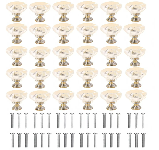 Foto 2 pulgar | Xtellar 30pcs Tiradores De Cajón De Lujo - Pomos De Cristal Elegantes Para Mobiliario - 30mm